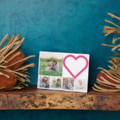 Mama Familienfoto Collage Rosa Herz Moderne Fotoplatte (Seite)