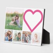 Mama Familienfoto Collage Rosa Herz Moderne Fotoplatte (Seite)