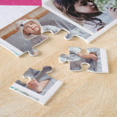 Mama Familienfoto Collage Rosa Herz Puzzle (Seite)