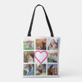 Mama Familienfoto Collage Rosa Herz Tasche (Rückseite)
