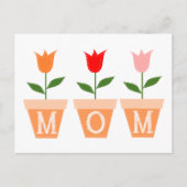 MAMA (farbenfrohe Tulips in Töpfen der Blume Clay) Postkarte (Vorderseite)