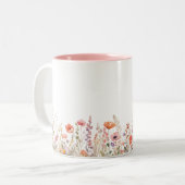 Mama farbenfrohe Wiese Jahr etabliert Zweifarbige Tasse (Vorderseite Links)