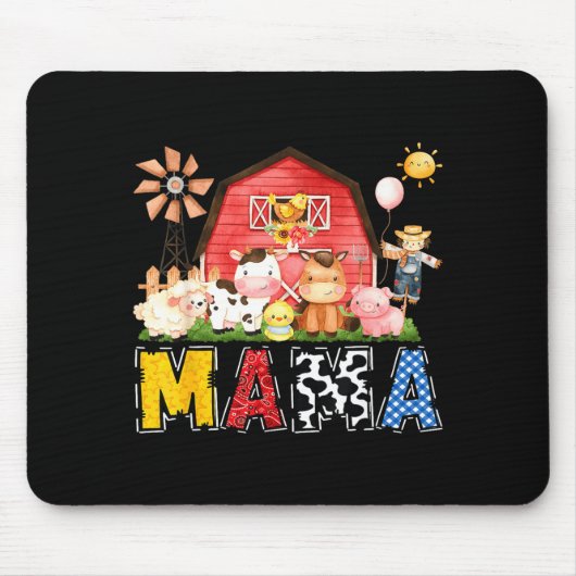 Mama Farm Cow Birthday Boy Matching Family Party  Mousepad (Vorne)