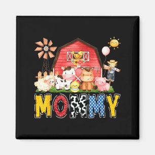 Mama-Farm-Kuh-Geburtstagsjunge-Passende-Familienpa Magnet