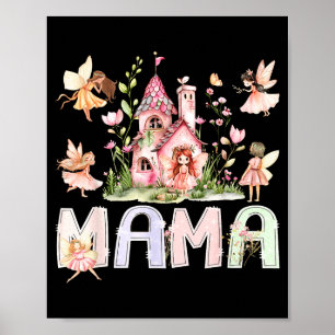 Mama Fee Magische Florale Geburtstagsillustration Poster