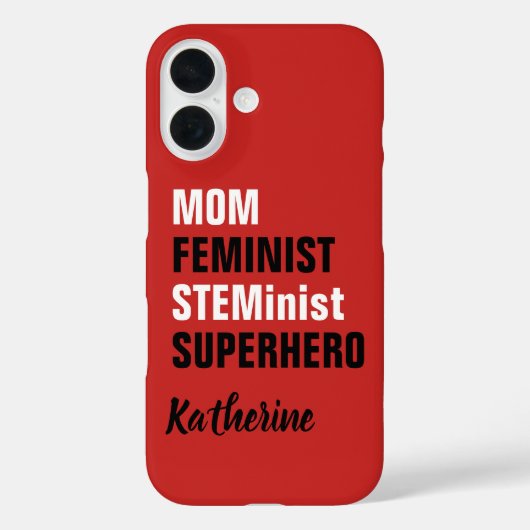 Mama Feministin STEM Superheran Namensvorlage Case-Mate iPhone Hülle (Rückseite)