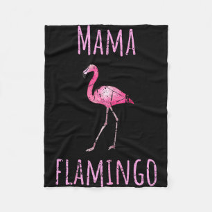Mama Flamingo tropischer Sommer Tier Wasserfarbe Fleecedecke