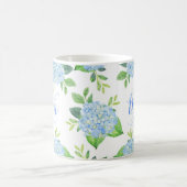 Mama Floral Blue Hydrangea Wasserfarbe Moderne Kaffeetasse (Mittel)