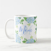 Mama Floral Blue Hydrangea Wasserfarbe Moderne Kaffeetasse (Links)