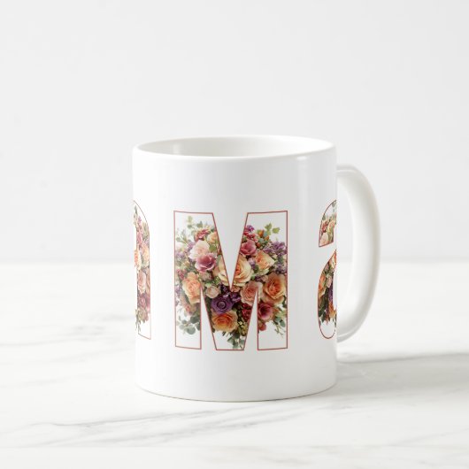 Mama Floral Coffee Mug Kaffeetasse (VorderseiteRechts)