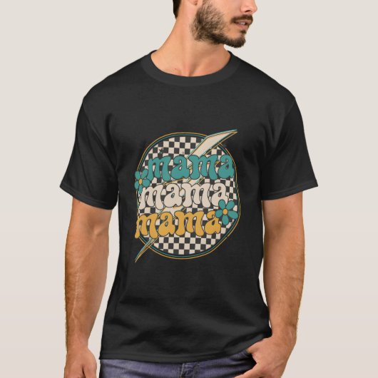 Mama Floral Kariert Frohen Muttertag T-Shirt (Vorderseite)