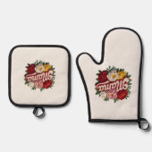 Mama Floral Kitchen Set – Oven Mitt & Pot Holder  (Vorderseite)