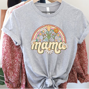 Mama Floral Regenbogen-Vintager Style-Colorful Spr T-Shirt