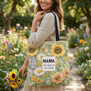 MAMA Florales Wasserfarben-Kunstwerk mit falschem Tasche