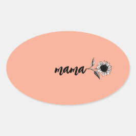 Mama flower gift ovaler aufkleber