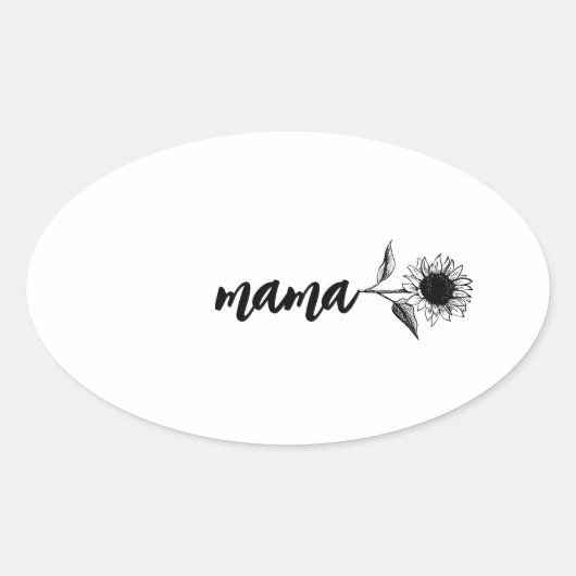 Mama flower gift ovaler aufkleber (Vorderseite)