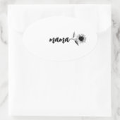 Mama flower gift ovaler aufkleber (Tasche)