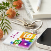 Mama Foto Abstract Design Schlüsselanhänger (Vorderseite rechts)