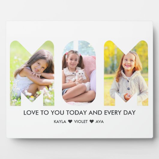 MAMA Foto Collage 3 Letter Cutout Personalisiert Fotoplatte (Vorderseite)