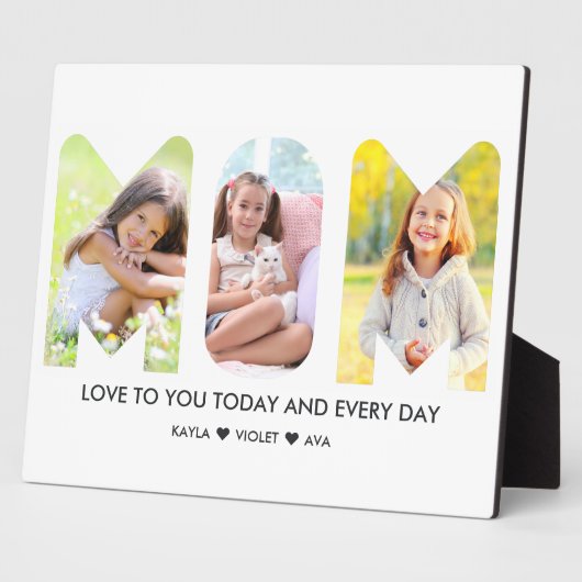 MAMA Foto Collage 3 Letter Cutout Personalisiert Fotoplatte (Seite)