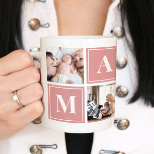 Mama Foto Collage Custom Giant Coffee Tasse