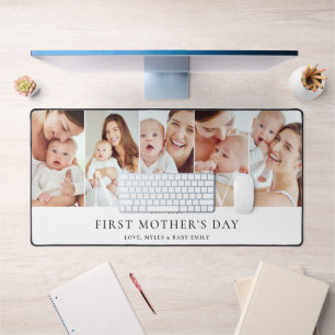 Mama Foto-Collage Erstes Muttertags-Andenken-Gesch Schreibtischunterlage