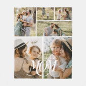 Mama-Foto-Collage Fleecedecke (Vorderseite)