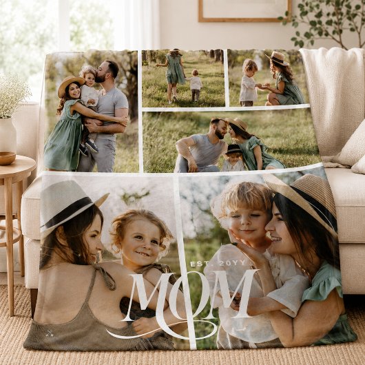 Mama-Foto-Collage Fleecedecke