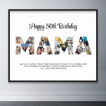 Mama Foto Collage Letter Cutout Mama Geburtstag Poster<br><div class="desc">Feiern Sie die besonderen Momente mit Ihrer Mutter mit diesem Mama Foto Collage Design. Dieses individuell gestaltbare Design eignet sich hervorragend, um ein personalisiertes und herzliches Geschenk für Muttertag und Geburtstag zu schaffen. Craft eine wunderschöne Collage mit dem Wort MAMA, mit wertvollen Momenten, die eine visuelle Reise der wertvollen Erinnerungen,...</div>