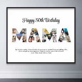 Mama Foto Collage Letter Cutout Mama Geburtstag Poster