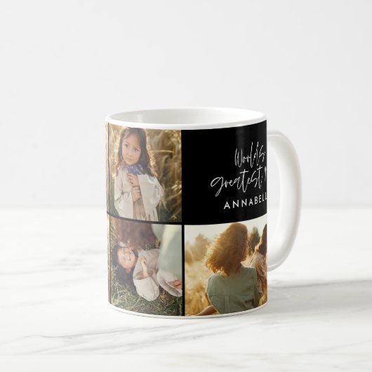 Mama Foto Collage mädchenhafte schwarze Mütter Tag Kaffeetasse (VorderseiteRechts)
