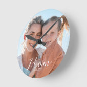 Mama Foto-Geschenk Runde Wanduhr (Winkel)