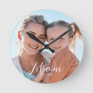 Mama Foto-Geschenk Runde Wanduhr
