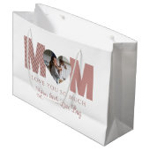 Mama Foto Geschenktasche Große Geschenktüte (Vorderseite Schrägansicht)
