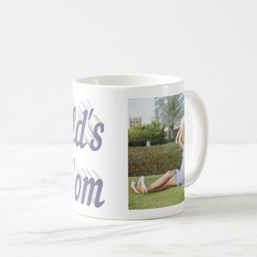 Mama Foto Grautext Kaffeetext Tasse (VorderseiteRechts)
