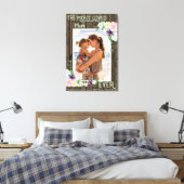 Mama Foto Handgepäcktes rustikales Holz und Blüten Leinwanddruck (Insitu (Schlafzimmer))