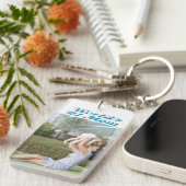 Mama Foto Himmelsblau Schlüsselanhänger (Vorderseite rechts)