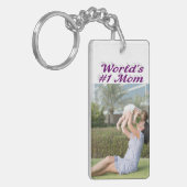 Mama Foto lila Text Schlüsselanhänger (Vorderseite links)