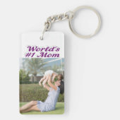 Mama Foto lila Text Schlüsselanhänger (Rückseite)