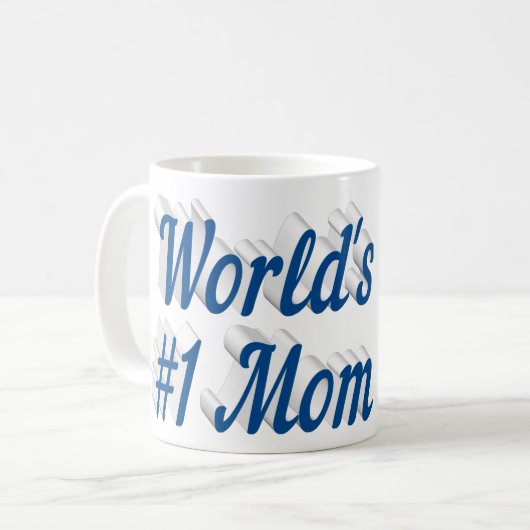 Mama Foto Meerblauer Text Kaffee Tasse (Vorderseite Links)