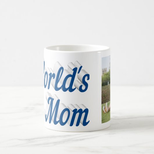 Mama Foto Meerblauer Text Kaffee Tasse (Mittel)