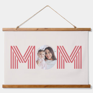 Mama Foto Minimal Moderne Mütter Tagesgeschenk Wandteppich Mit Holzrahmen