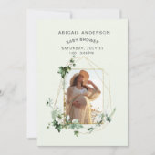 Mama Foto Mint Gerahmt Babydusche Ivy Einladung (Vorderseite)