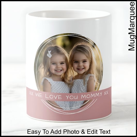 Mama Foto mit benutzerdefinierter Text Dusty Rose Kaffeetasse