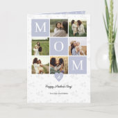 Mama Foto Square Gird Monogramm & Personalisiert Feiertagskarte (Vorderseite)