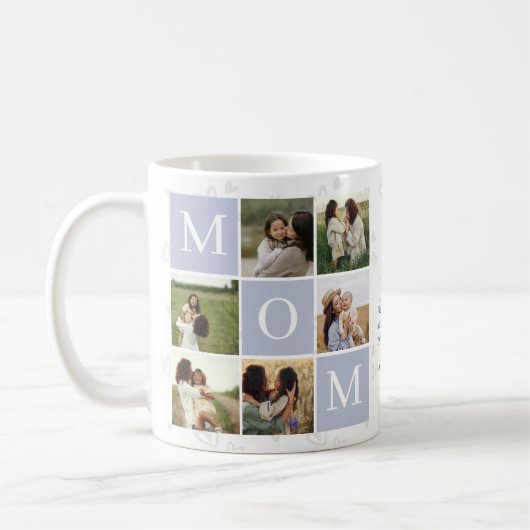Mama Foto Square Gird Monogramm & Personalisiert Kaffeetasse (Links)