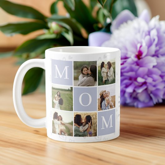 Mama Foto Square Gird Monogramm & Personalisiert Kaffeetasse