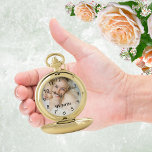 Mama Foto Taschenuhr<br><div class="desc">Vorlage für Ihr eigenes Foto der besten Mutter, Mutter in der Welt. Schwarze Zahlen. Text: Meine Mutter. Mit einem Overlay aus weißem Foto.</div>