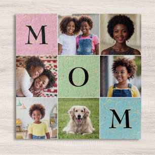 Mama-Fotocollage 6 Bilder quadratisch Puzzle
