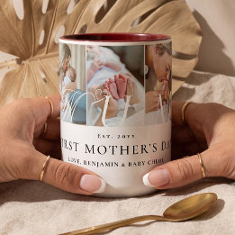 Mama Fotocollage Erstes Muttertags-Andenken Gesche Zweifarbige Tasse
